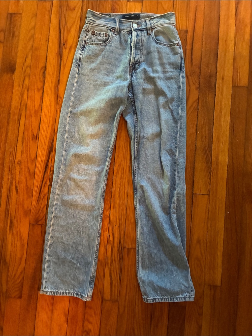 Aeropostale Light Wash Straight Leg 90's Baggy Jeans size 00 Reg